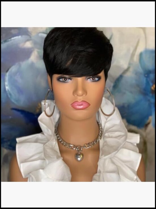 Pixie Cut Human Hair Wig Natural Look Glueless Bangs Beginner Friendly main image 2